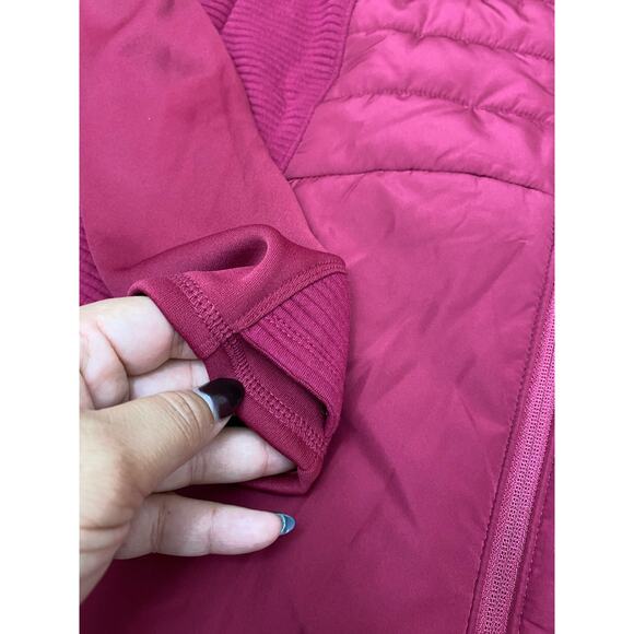 Tek Gear Quilted Long Mixed Media Jacket Midweight Full Zip Hooded Size M - Picture 12 of 12